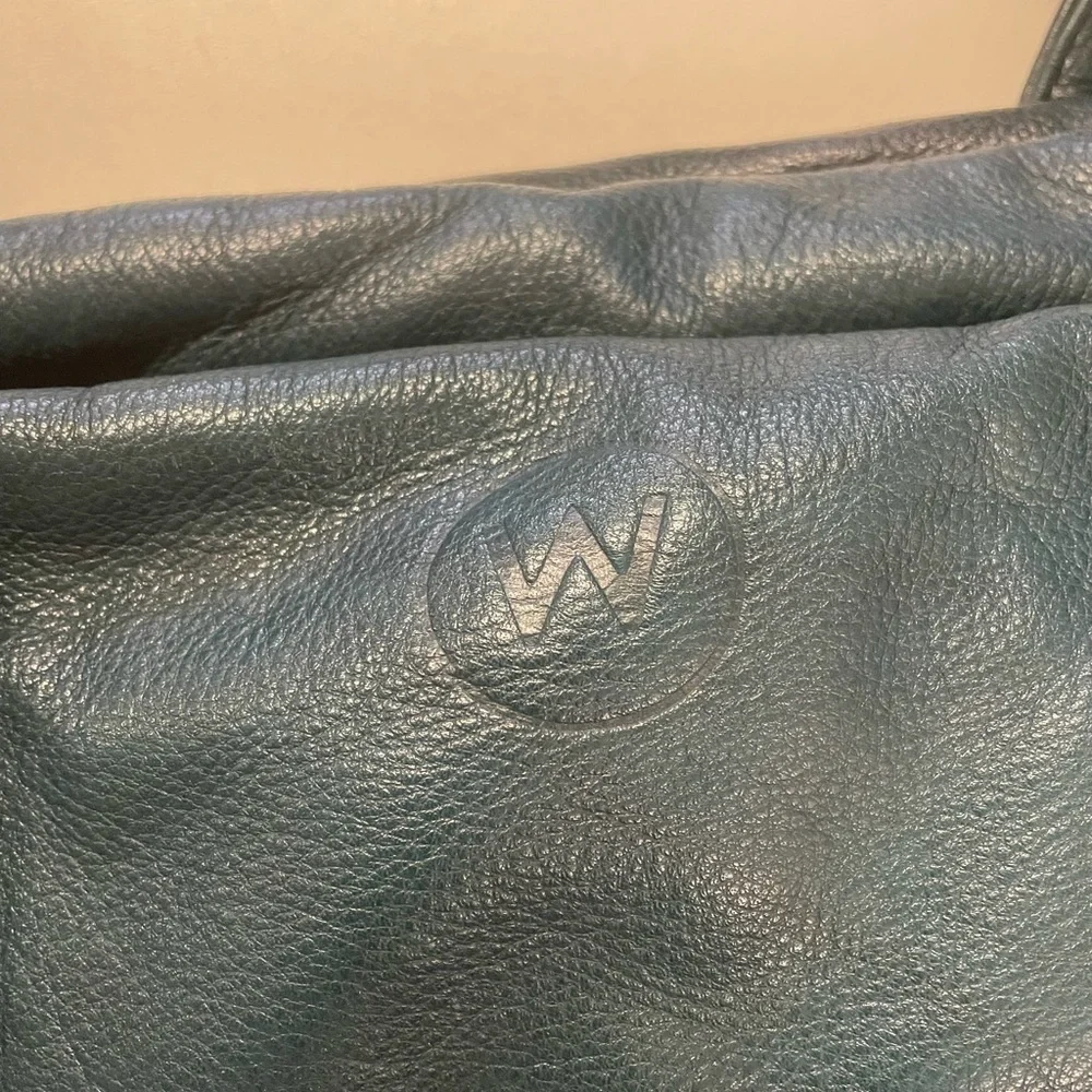 The wanderers Women's Leather Travel Bag - Deep Blue - Picture 3 of 5
